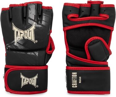 Рукавички Tapout ММА синтетика, чорні/червоні/екрю, M, 960004