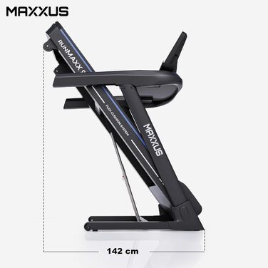 Бігова доріжка MAXXUS RunMaxx 9.1 - 20 км/год, 36 програм, 7.5 к.с., чорна