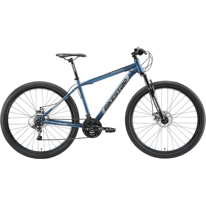 Гірський велосипед BIKESTAR Hardtail Shimano 21 швидкісна передача, дискове гальмо 26, шини 27.5, 29 дюймів 15 17 19-дюймова рама MTB Кадр 15 (Кадр 19', 29 синій)