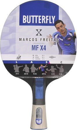 Ракетка для настільного тенісу Butterfly Adult Marcos Freitas Mfx4, чорна/червона, One Size