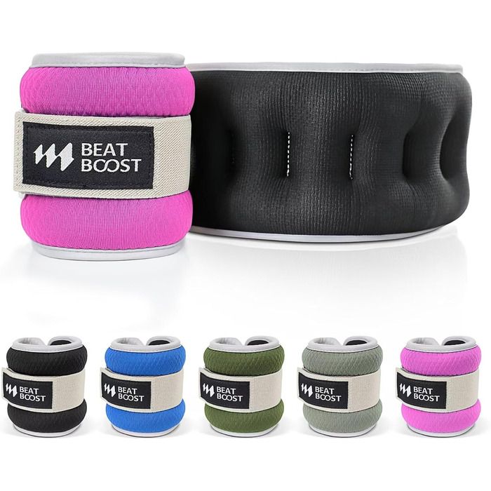 Утяжувачі на щиколотку та зап'ястя BeatBoost 2-8 кг з регульованими ремінцями для жінок і чоловіків, набір для фітнесу, пілатесу, аеробіки
