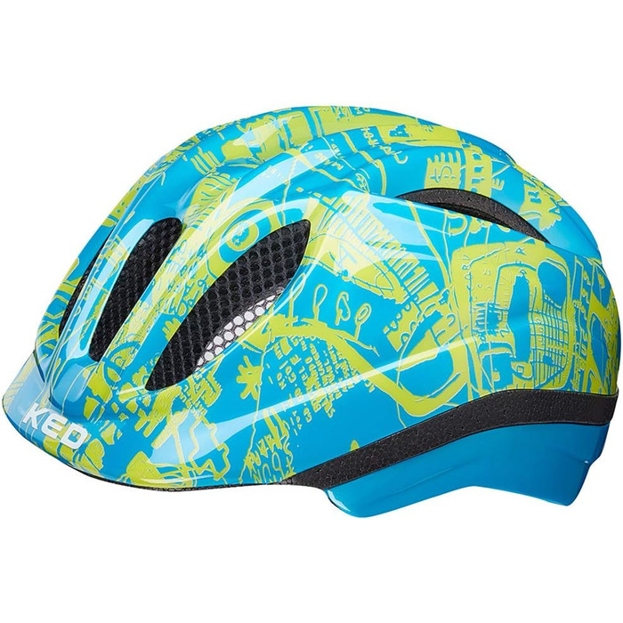 Дитячий велосипедний шолом Meggy II Originals, LED-ліхтар, німецький, 220 г, QUICKSAFE, захист від комах, XS (44-49 см), зелений Croco