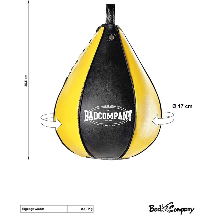 Лампа для боксу PU середня чорна/жовта - Speedball