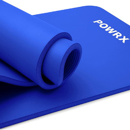 Гімнастичний килимок POWRX для йоги, фітнесу та пілатесу, нековзкий, без фталатів, з ременем, сумкою і постером вправ