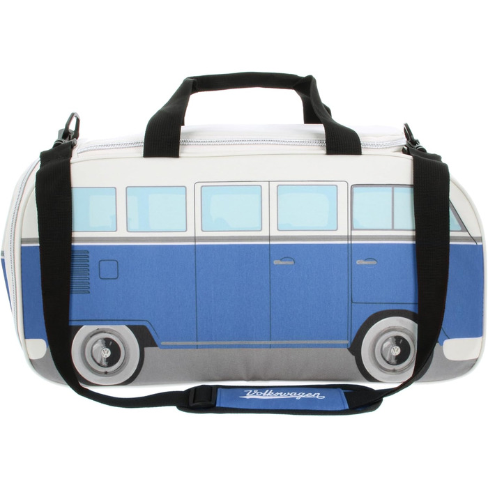 Сумка спортивна ретро T1 Bulli Bus Blue & Beige Small (50x25x26 см)