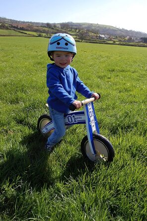 Дитячий велосипедний шолом Kiddimoto Goggle Pilot M, 53-58 см, синій, для дітей 5-12 років
