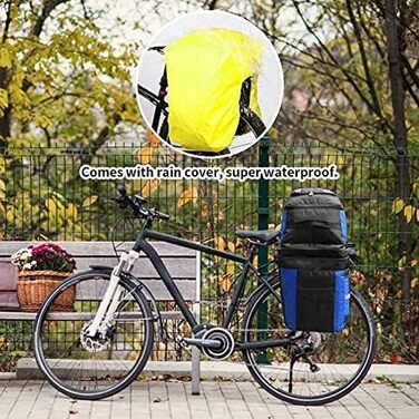 Велосипедні сумки 3-в-1 для багажника, 70 л, водонепроникні, задні, для дальніх поїздок (сині)