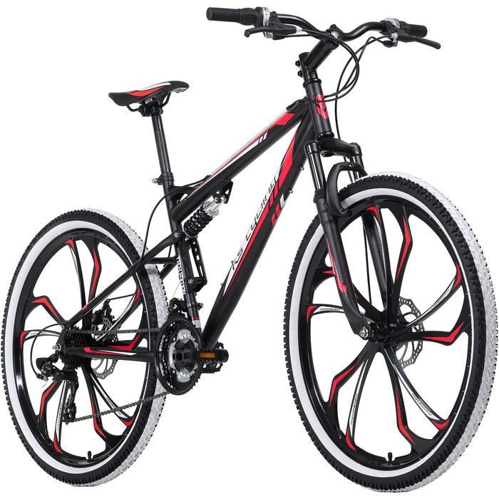 Гірський велосипед KS Cycling Scrawler 27,5'' чорний-червоний, повна підвіска