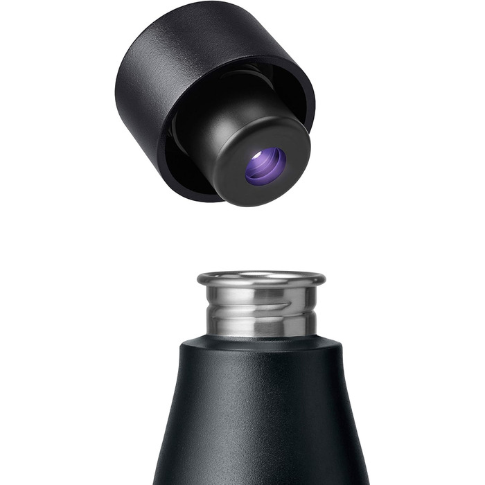 Пляшка LARQ Bottle Movement PureVis 950 мл — легка самочищувальна неізольована пляшка з нержавіючої сталі з UV-стерилізатором для води, багаторазова, для подорожей, чорна/сосна