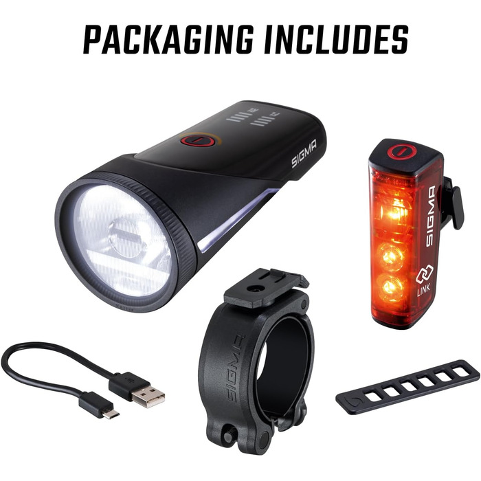 Набір велосипедних LED-ліхтарів SIGMA Aura 100/Blaze Link з гвинтовим кріпленням, автоматичним регулюванням яскравості та стоп-сигналом