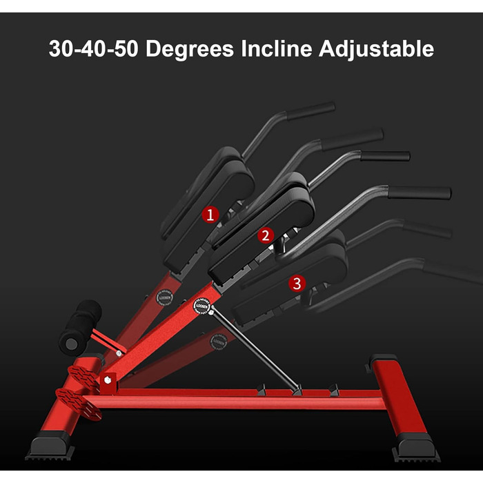 Багатофункціональний римський стілець, Лава для сидіння, Лава для обтяжень, Тренажерний зал, Домашній гіперекстензія Римський стілець, Силові тренування, Фітнес, Машина для спалювання жиру Red