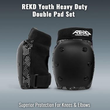 Набір подвійних накладок Rekd Youth Heavy Duty Double, унісекс, дорослий (S, багатокольоровий (чорний/сірий))