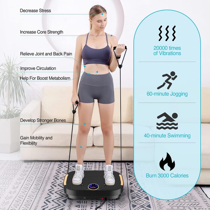 Тренажер AXV Vibration Plate для схуднення та тонізації - чорний