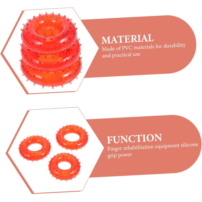 Інструменти для масажу з опором ковзання Ручка для рук Посилення кільця Ручний хват Тренажер Тренажер Масажне кільце Круглі розтяжки Інструмент для фітнес-кільця Інструктор з вправ середнього віку ПВХ, 15 шт.