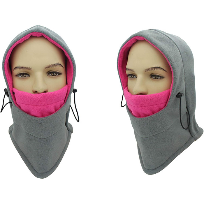 Маска WANYING Polar Fleece Balaclava Beanie для спорту (сірий/рожевий)