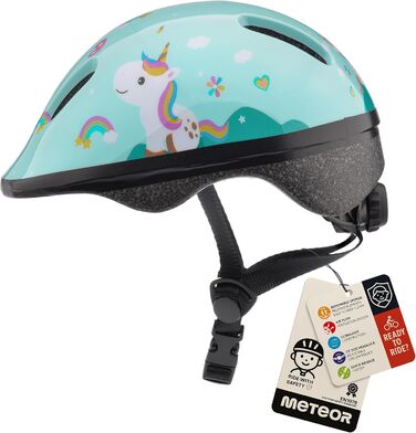 Дитячий велосипедний шолом meteor Pony XS 44-48 см для дівчаток, легкий та міцний, для катання на велосипеді та скейті, для дітей від 1 року