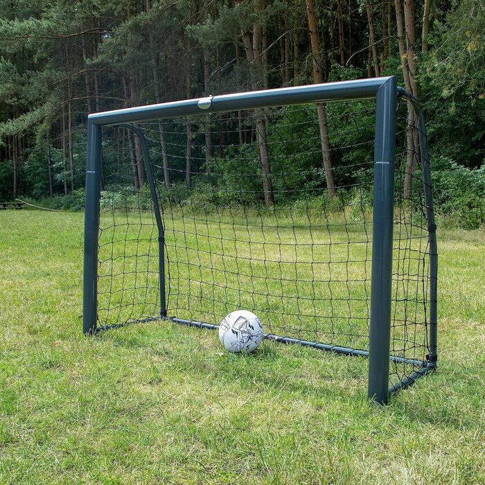 Футбольні ворота AXI Cristiano 180x120 см, антрацит, металеві, для саду, з сіткою та анкерами, для дітей і дорослих