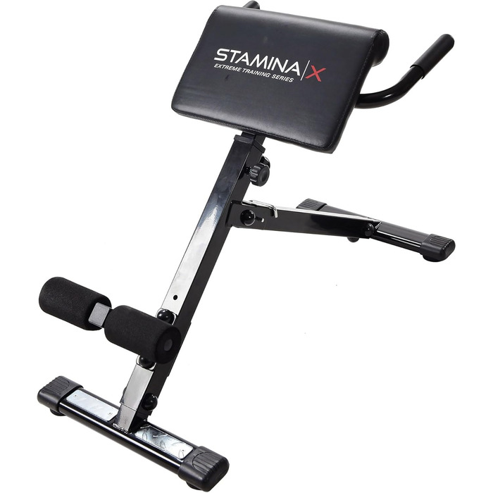 Скам'я для гіперекстензії Stamina X, регульована, для пресу, спини та корпусу, фітнес, тренування вдома