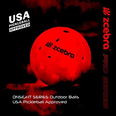 М'ячі ZCEBRA Pickleball 40 отворів, 12 шт., USAPA, для приміщень/вулиці