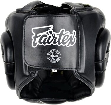 Захист голови Fairtex HG13 з діагональним оглядом, шнурівкою, захистом голови для тайського боксу, K-1 MMA Black XL