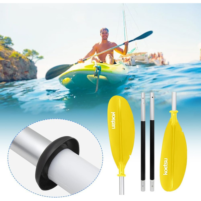 Весло JUCHRZEY Surfpadle Alu SUP Paddle 4 частини (жовтий)