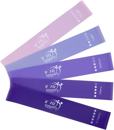 Набір фітнес-резинок Fit Simplify, 5 шт, з інструкцією та чохлом для тренувань