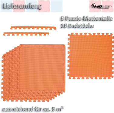 Захисні підлогові мати MOVIT, 3 м², 8 пазлів 60x60x1,2 см, 16 бортиків, 11 кольорів, тренувальні підкладки