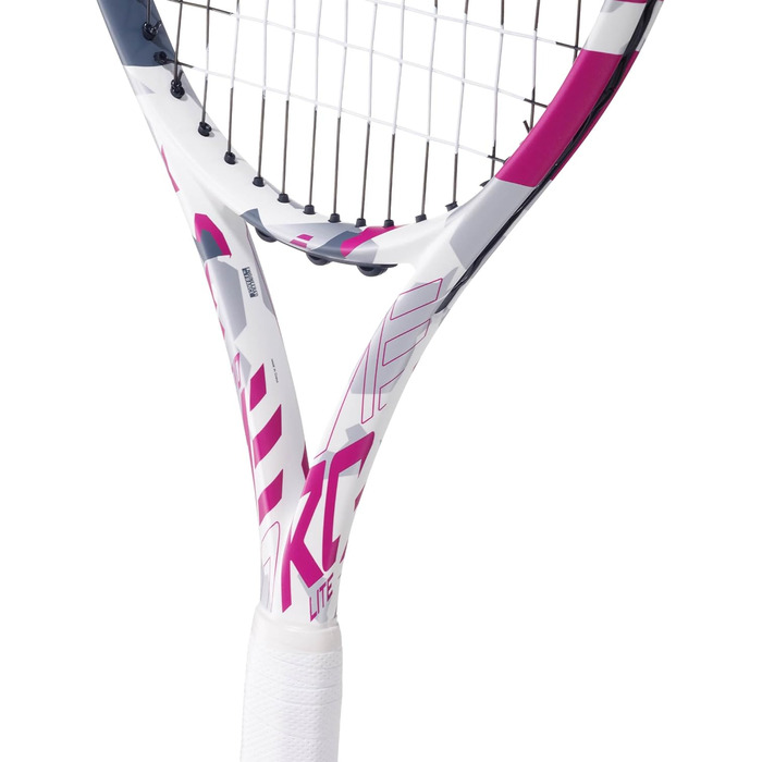 Ракетка Babolat Evo Aero Lite - біла/рожева, натягнута, розмір 0