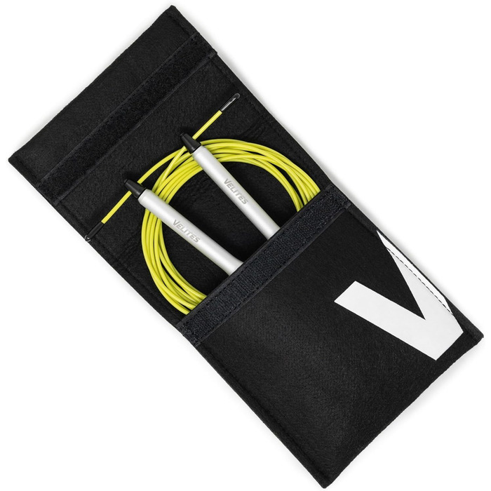 Скакалка Velites Sport Vropes Fire 2.0 ідеально підходить для кроссфіту, фітнесу, боксу - Професійна скакалка для подвійного спіду - анодований алюміній (срібло, кабель Amarillo 2 мм)