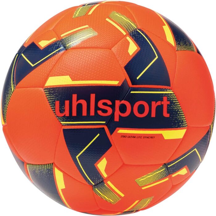 Дитячий футбольний м'яч Uhlsport 290 Ultra Lite Synergy розмір 4 помаранчево-синій з насосом