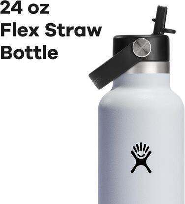 Термобутилка HYDRO FLASK 709 мл з трубочкою, вакуумна, нержавіюча сталь, біла, з кришкою, зберігає тепло і холод, BPA-free