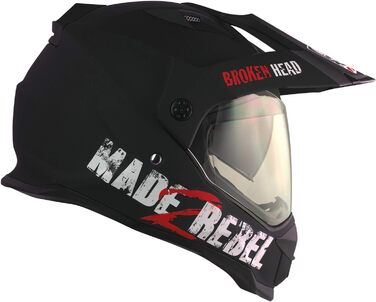 Мотошолом Broken Head made2rebel з візором, сонцезахисною шторкою, для ендуро, кросу та квадроциклів