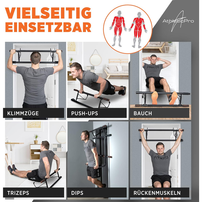 Дверна рама AthleticPro Pull-Up Bar з Dip Station, до 200 кг