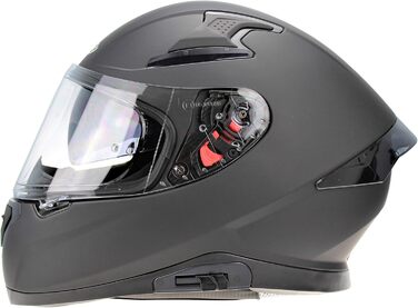 Мотоциклетний шолом ViPER RSV95 повнолицевий, сертифікований ECE ACU, з сонцезахисним візором, для чоловіків і жінок, матовий чорний, розмір L