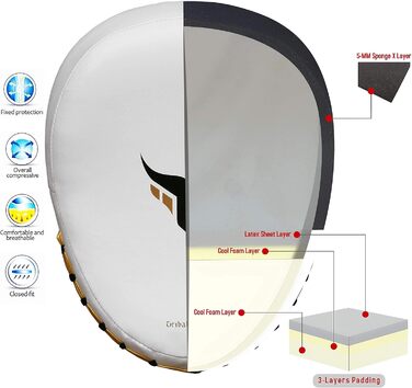 Муай Тай Панч Пад для тренувань з боксу та бойових мистецтв (білий)