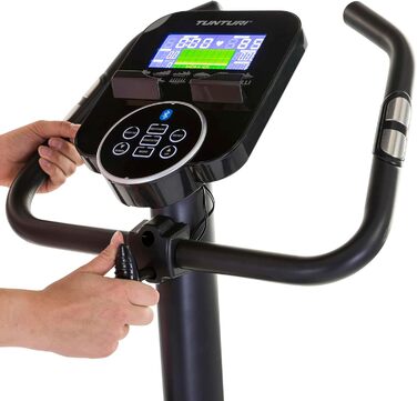 Велотренажер Tunturi FitCycle 50i/70i з LCD монітором Ергометр з додатком (Tunturi Routes & Zwift) Домашній тренажерний велосипед на 32 кроки, датчик серцевого ритму, вантажопідйомність 150 кг Tunturi Fitcycle 70i