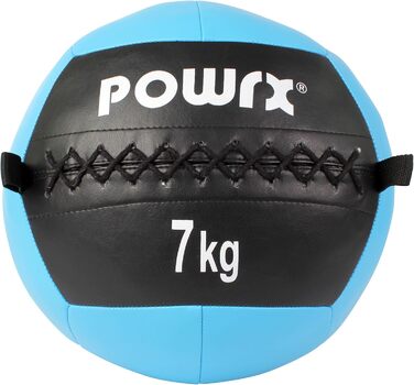 Медичний м'яч Wall-Ball 7 кг POWRX, професійний, бірюзовий