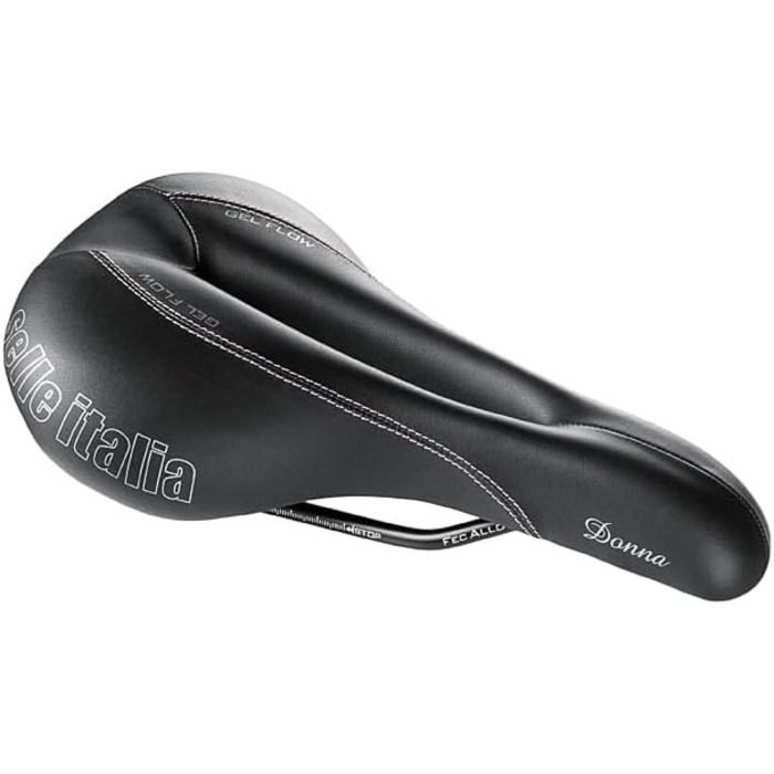 Жіноче велосипедне сідло Selle Italia Donna Gel Flow для шосе, MTB та гравелу, чорне