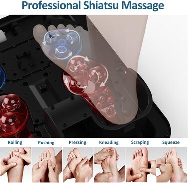 Масажер для ніг Shiatsu Mountrax з нагріванням, до 46, чорний