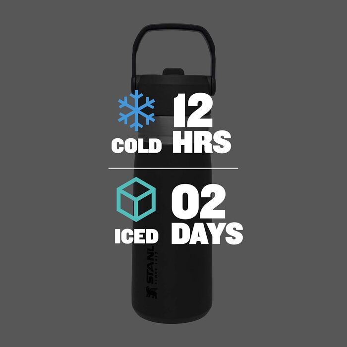 Термобутилка STANLEY IceFlow з трубочкою, антрацит, 0.65 л, унісекс