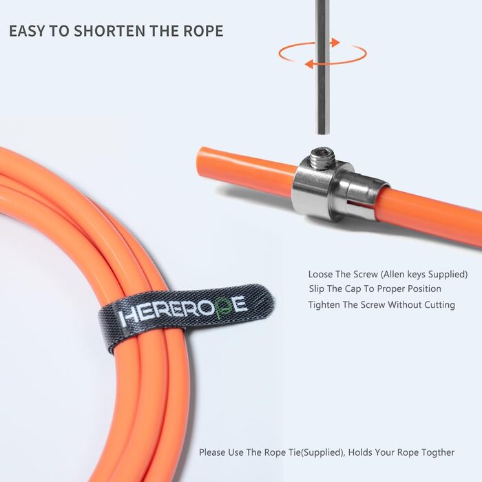 Hererope важка скакалка 1/2 фунта з регульованою вагою, для фітнесу, кардіо та схуднення, міцний трос, зручна ручка, для чоловіків і жінок