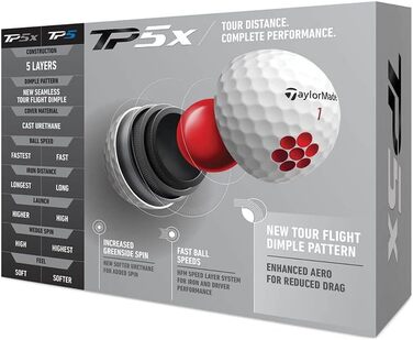 М'ячі для гольфу TaylorMade TP5 2021, білі