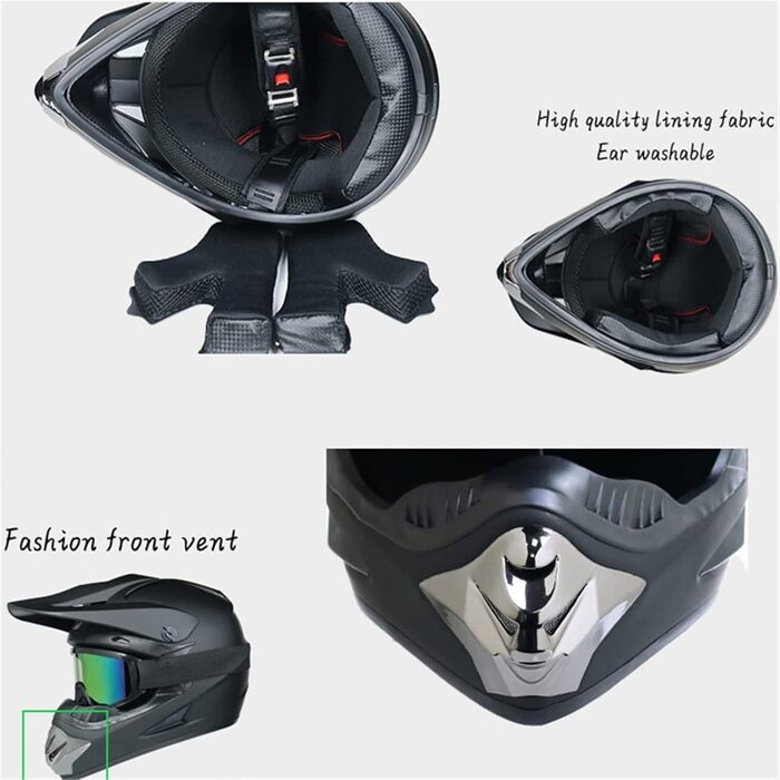 Дитячий мотокросовий шолом Fullface MTB з ABS, універсальний мотоциклетний шолом для чоловіків і жінок, для даунхілу, ATV, у комплекті з окулярами і рукавичками