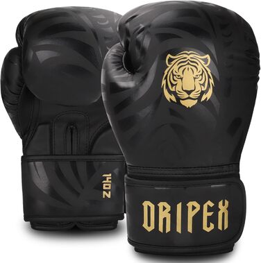 Боксерські рукавички Dripex 14 унцій, PU шкіра, золоті, для боксу, MMA, муай-тай, кікбоксингу, чоловічі, жіночі, підліткові