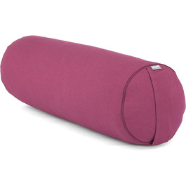 Рулон Bodhi Yoga Bolster Ø 22 см Рулет для йоги з органічною начинкою зі спельти Подушки для йоги для відновлювальної та інь-йоги Бавовняний чохол, який можна прати Подушка для пілатесу з ременем для перенесення (баклажани)