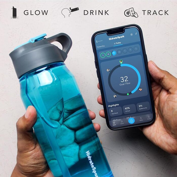 Розумна пляшка для води HidrateSpark TAP зі соломинкою, трекер гідратації