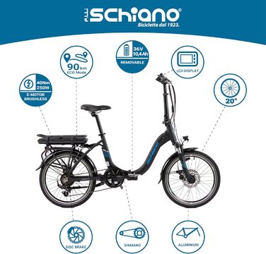 Електровелосипед Pedelec Shimano 25 км/год, складаний, 20