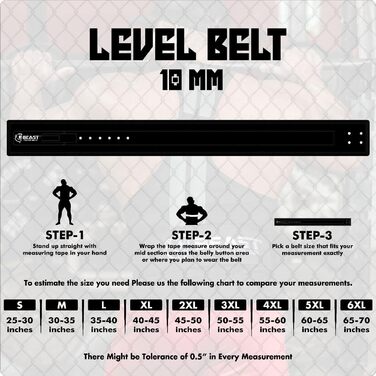 Пояс для важкої атлетики Beast Power Gear з важільною пряжкою, 10/13 мм, ширина 10,2 см, для пауерліфтингу, тяг, присідань, потужна підтримка спини