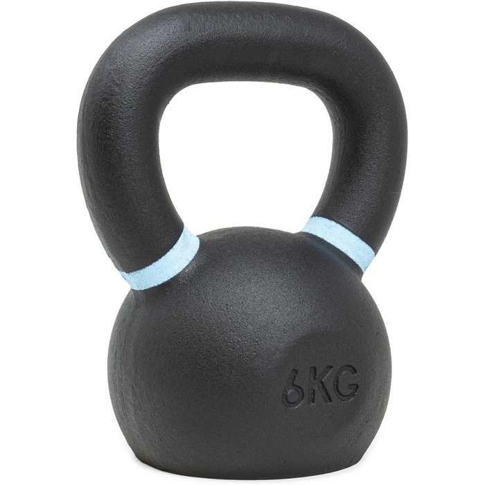 Гиря чавунна Strength Shop з ергономічною ручкою, 4-64 кг, надміцна, з кольоровим маркуванням ваги та порошковим покриттям, для функціонального тренування тіла