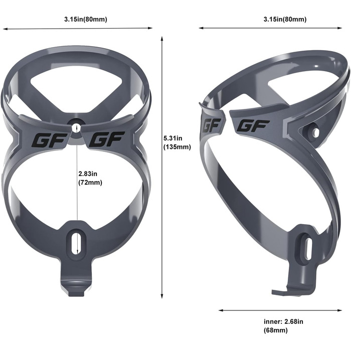 Пляшки для води Gemful Bicycle 750 мл, 2 шт., прозорий сірий з тримачем